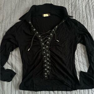 Women’s Long Sleeve Lace Up Top